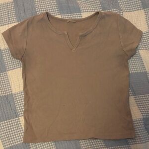 Brandy Melville Taupe Short Sleeve Tee